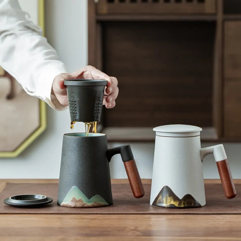 Serenity Summit Ceramic Mug & Tea Filter Set