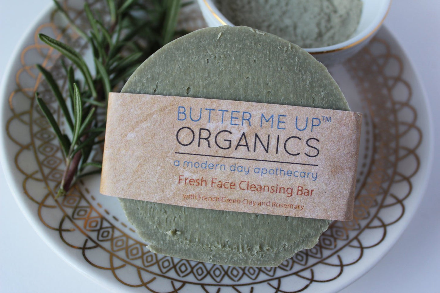 Butter Me Up Organics - Face Wash Facial Cleansing Bar with French Green Sea Clay